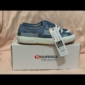 Superga Denim Patchwork Blue Sneakers -7.5 NWT 👟